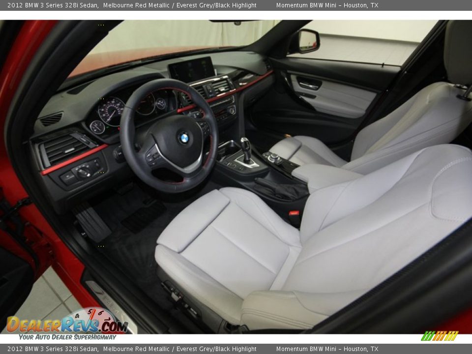 Everest Grey/Black Highlight Interior - 2012 BMW 3 Series 328i Sedan Photo #13