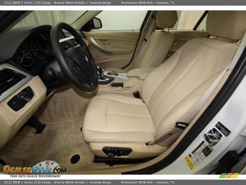 2012 BMW 3 Series 328i Sedan Mineral White Metallic / Venetian Beige Photo #3