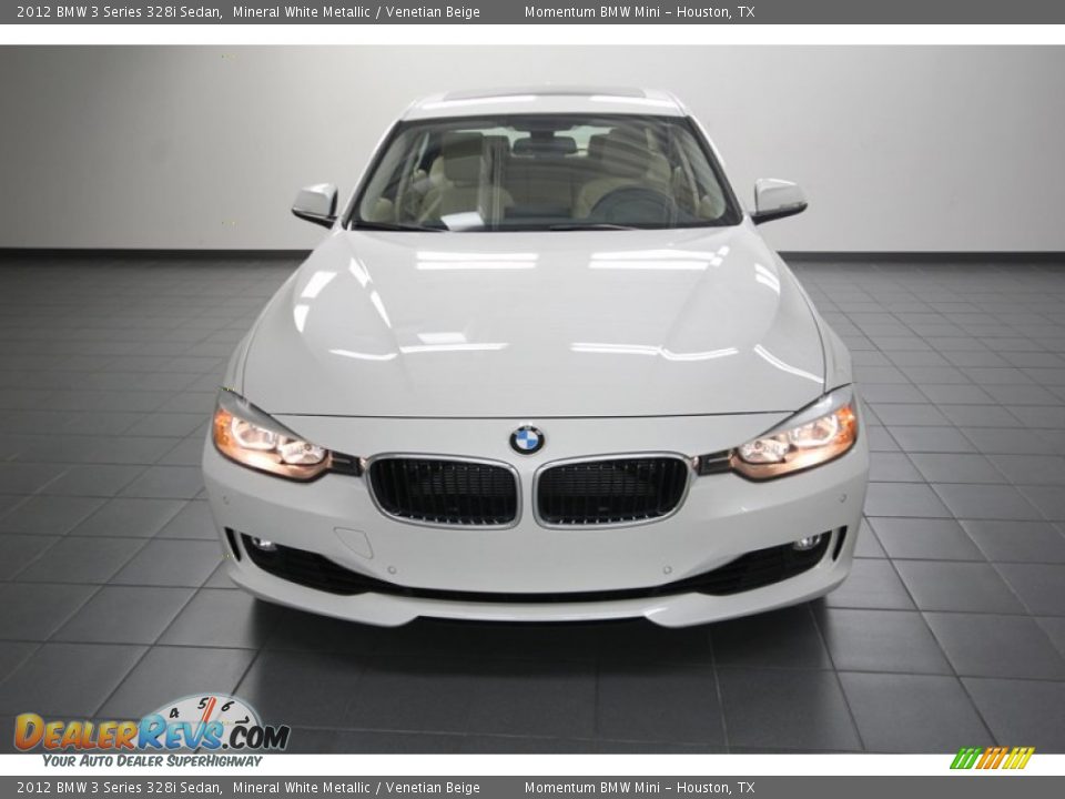 2012 BMW 3 Series 328i Sedan Mineral White Metallic / Venetian Beige Photo #6