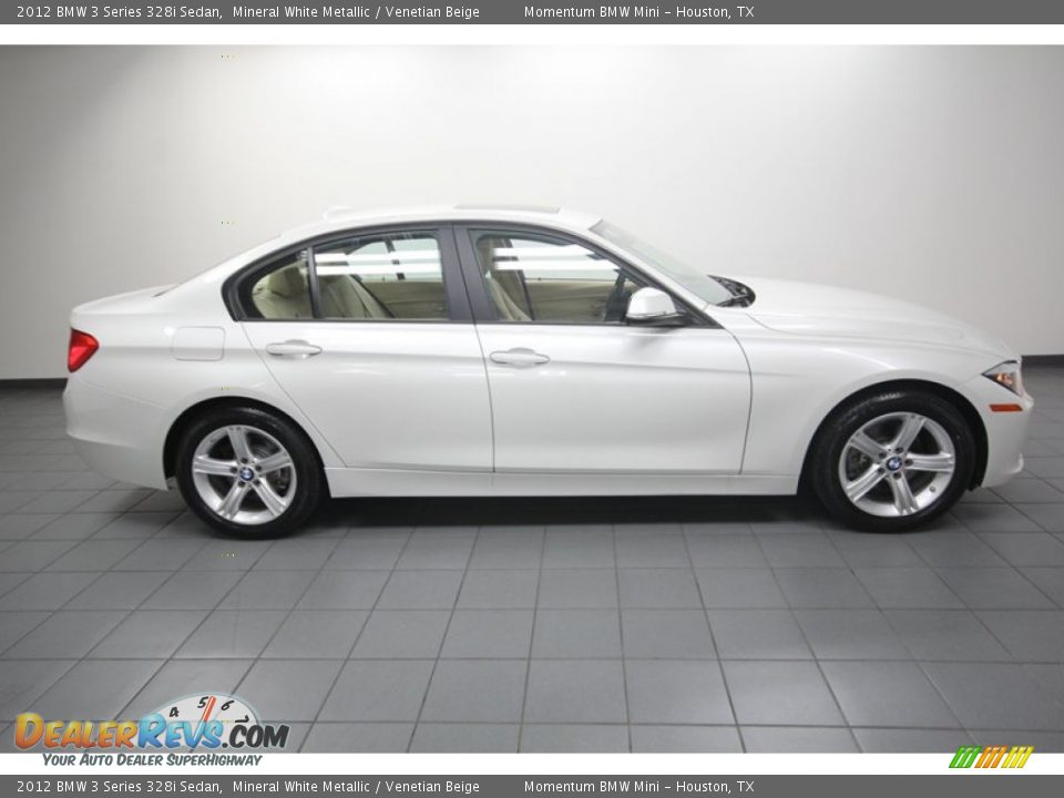 2012 BMW 3 Series 328i Sedan Mineral White Metallic / Venetian Beige Photo #7