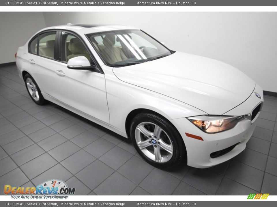 2012 BMW 3 Series 328i Sedan Mineral White Metallic / Venetian Beige Photo #8