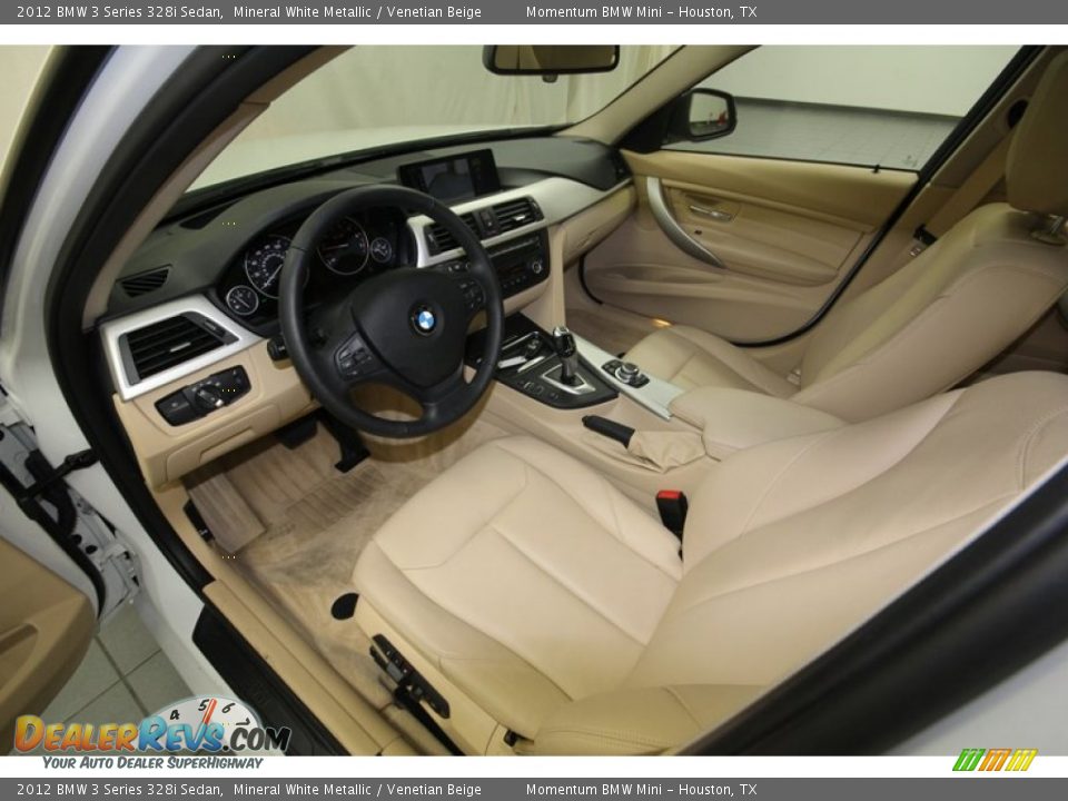 2012 BMW 3 Series 328i Sedan Mineral White Metallic / Venetian Beige Photo #13