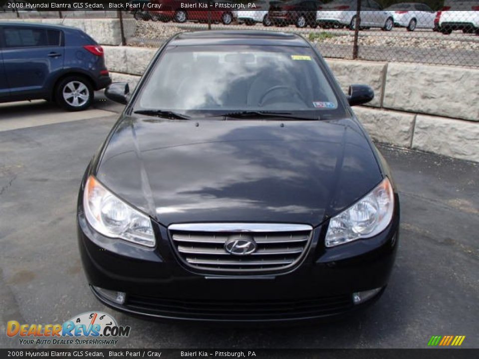 2008 Hyundai Elantra GLS Sedan Black Pearl / Gray Photo #2