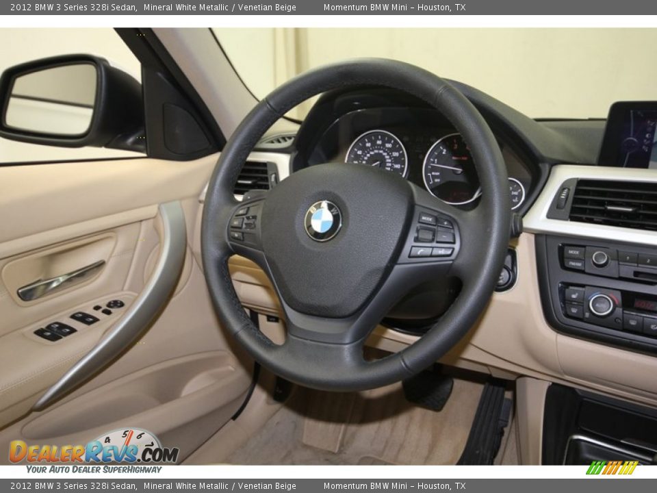 2012 BMW 3 Series 328i Sedan Mineral White Metallic / Venetian Beige Photo #32
