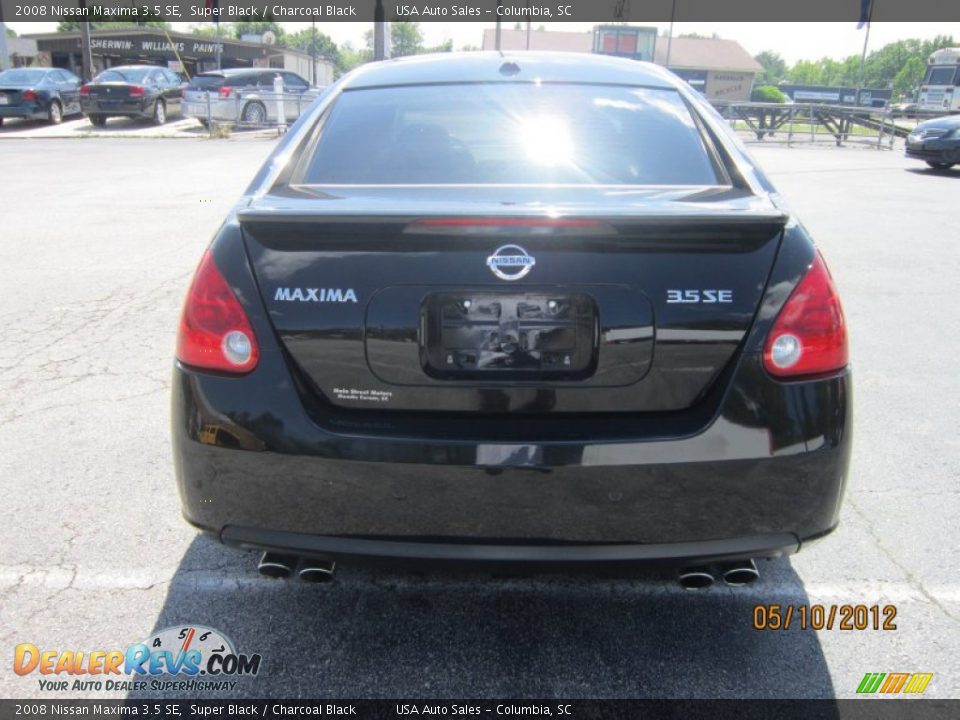 2008 Nissan Maxima 3.5 SE Super Black / Charcoal Black Photo #7