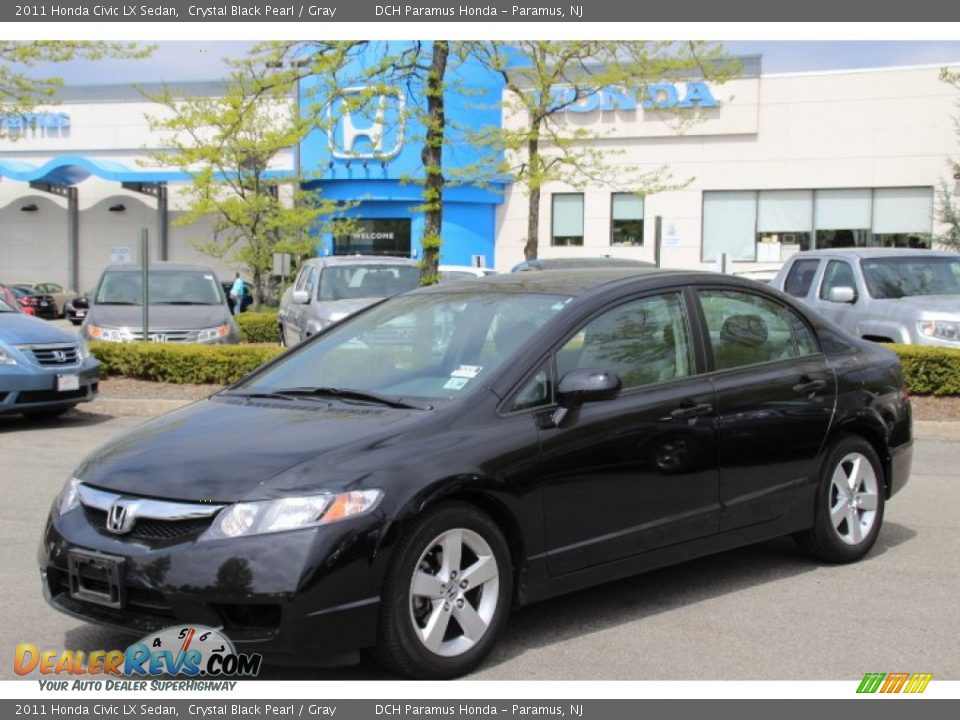2011 Honda Civic LX Sedan Crystal Black Pearl / Gray Photo #1