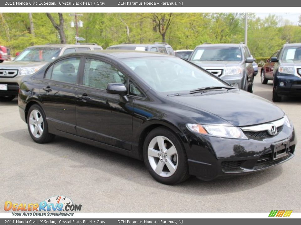 2011 Honda Civic LX Sedan Crystal Black Pearl / Gray Photo #3