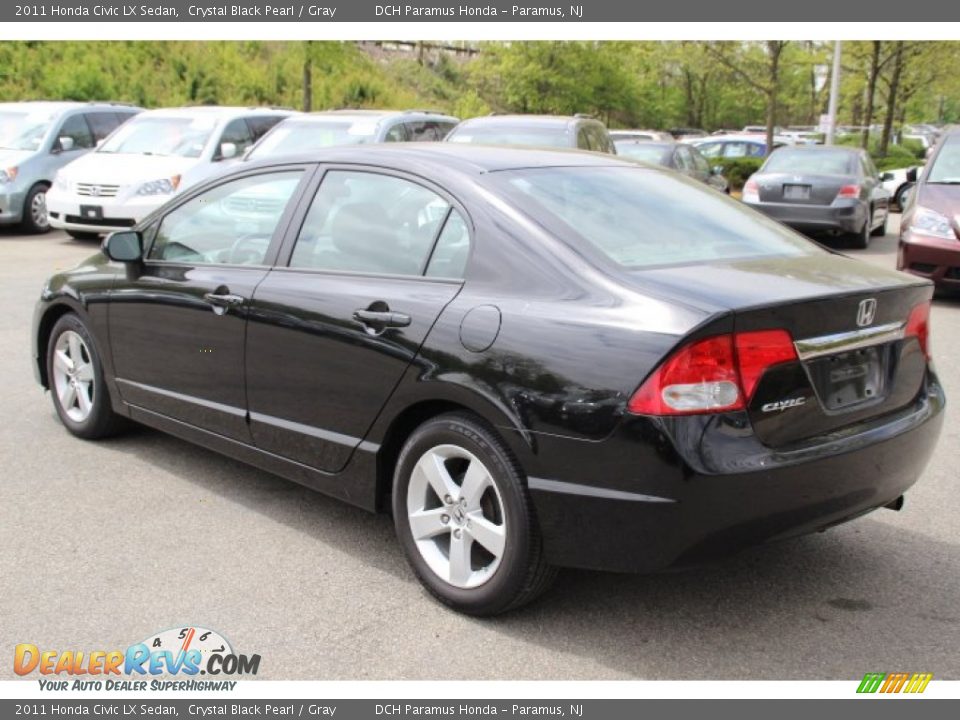 2011 Honda Civic LX Sedan Crystal Black Pearl / Gray Photo #7