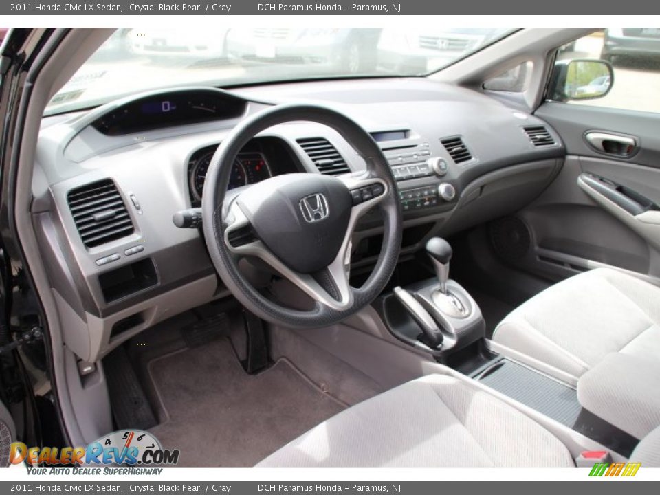 2011 Honda Civic LX Sedan Crystal Black Pearl / Gray Photo #10