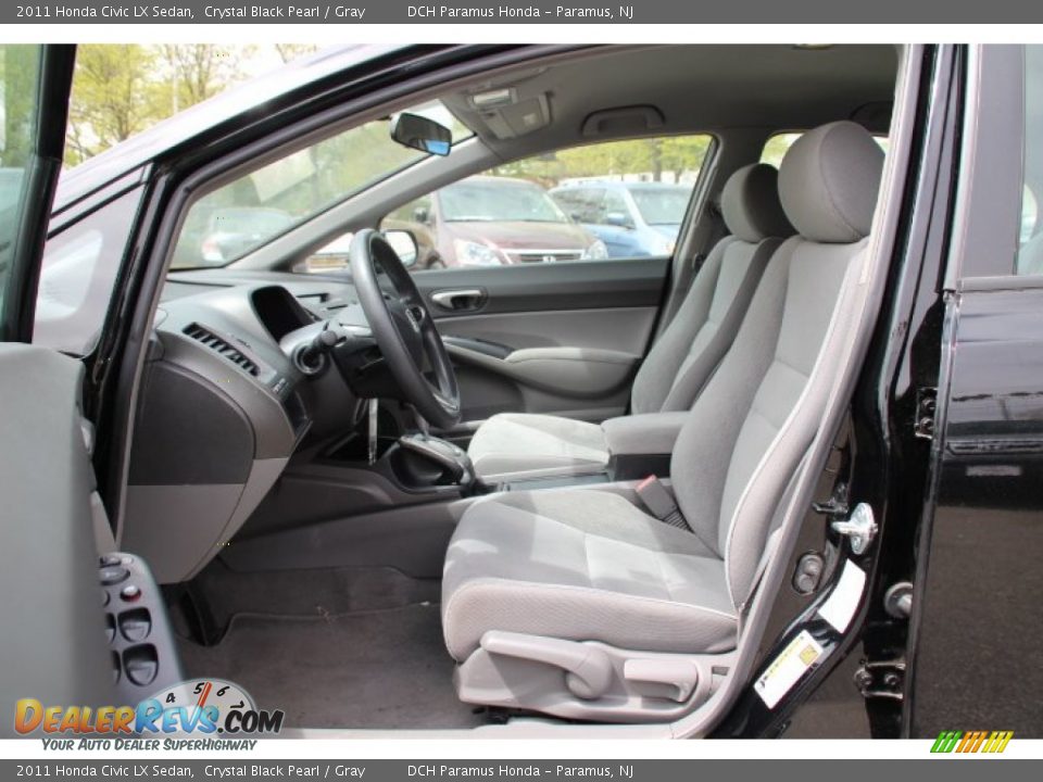 2011 Honda Civic LX Sedan Crystal Black Pearl / Gray Photo #11
