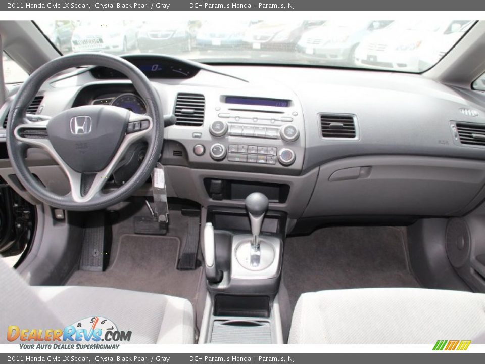 2011 Honda Civic LX Sedan Crystal Black Pearl / Gray Photo #12