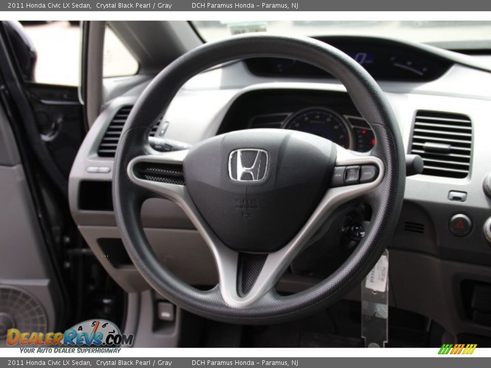 2011 Honda Civic LX Sedan Crystal Black Pearl / Gray Photo #15