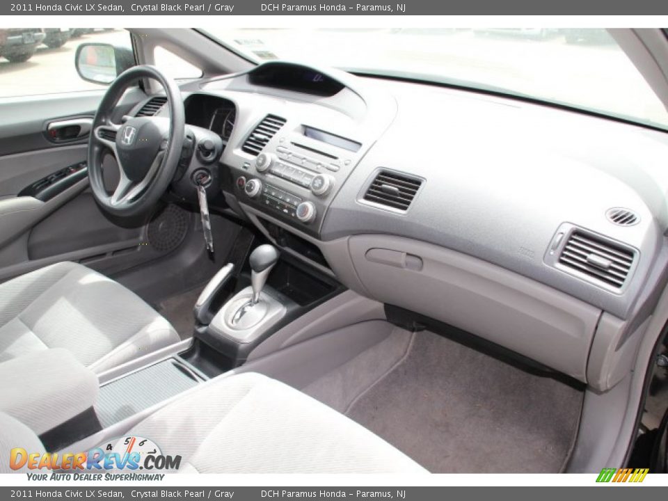 2011 Honda Civic LX Sedan Crystal Black Pearl / Gray Photo #21