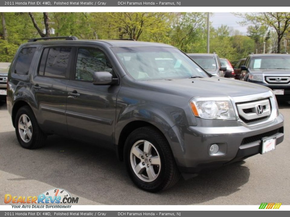 2011 Honda Pilot EX 4WD Polished Metal Metallic / Gray Photo #3