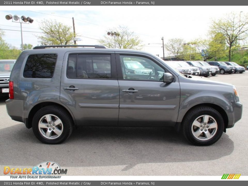 2011 Honda Pilot EX 4WD Polished Metal Metallic / Gray Photo #4