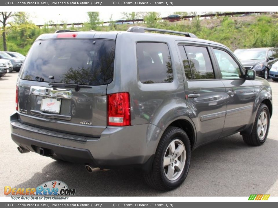 2011 Honda Pilot EX 4WD Polished Metal Metallic / Gray Photo #5