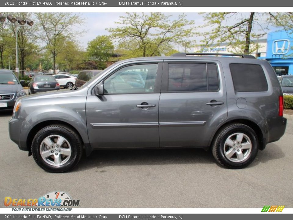 2011 Honda Pilot EX 4WD Polished Metal Metallic / Gray Photo #8