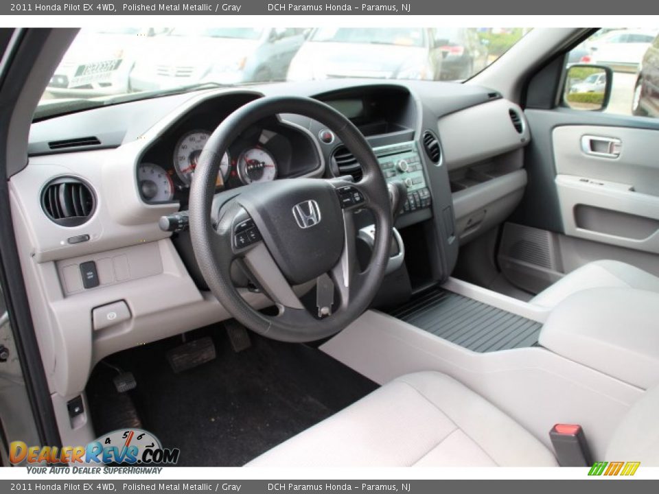 2011 Honda Pilot EX 4WD Polished Metal Metallic / Gray Photo #10