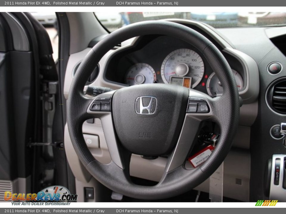 2011 Honda Pilot EX 4WD Polished Metal Metallic / Gray Photo #14