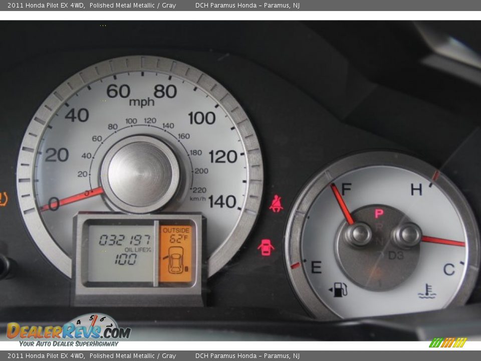2011 Honda Pilot EX 4WD Polished Metal Metallic / Gray Photo #15