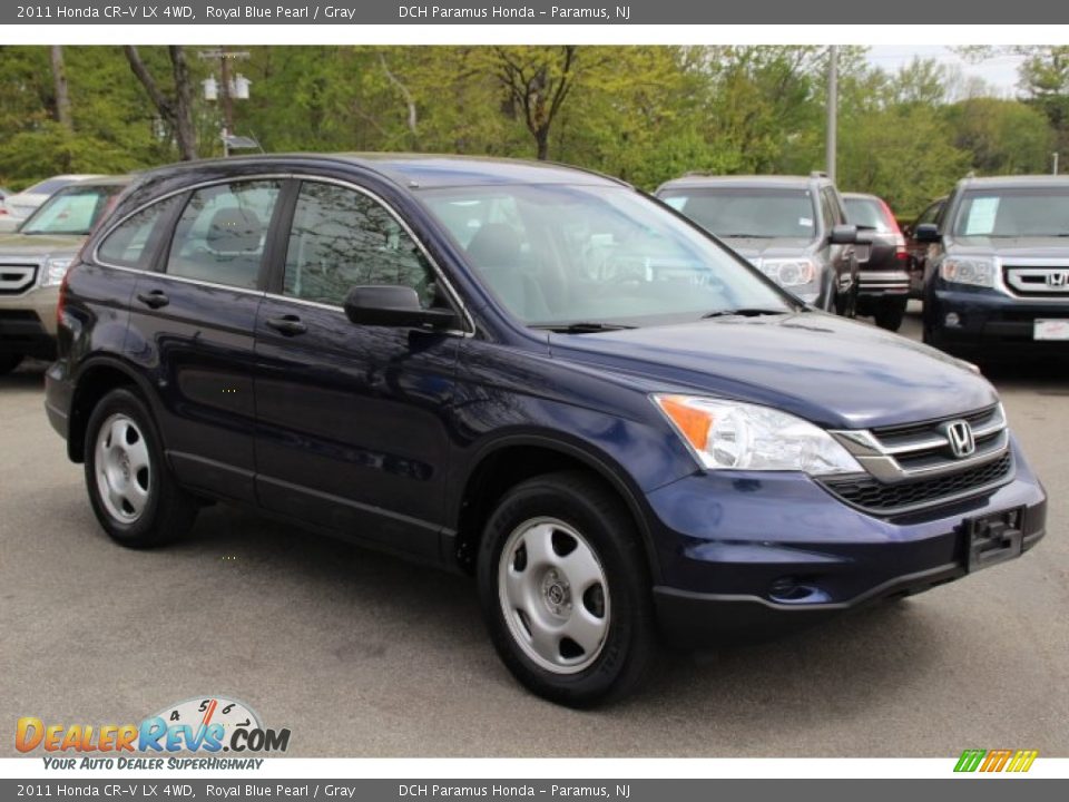 2011 Honda CR-V LX 4WD Royal Blue Pearl / Gray Photo #3