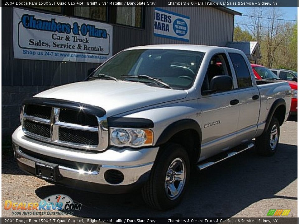 2004 Dodge Ram 1500 SLT Quad Cab 4x4 Bright Silver Metallic / Dark Slate Gray Photo #1