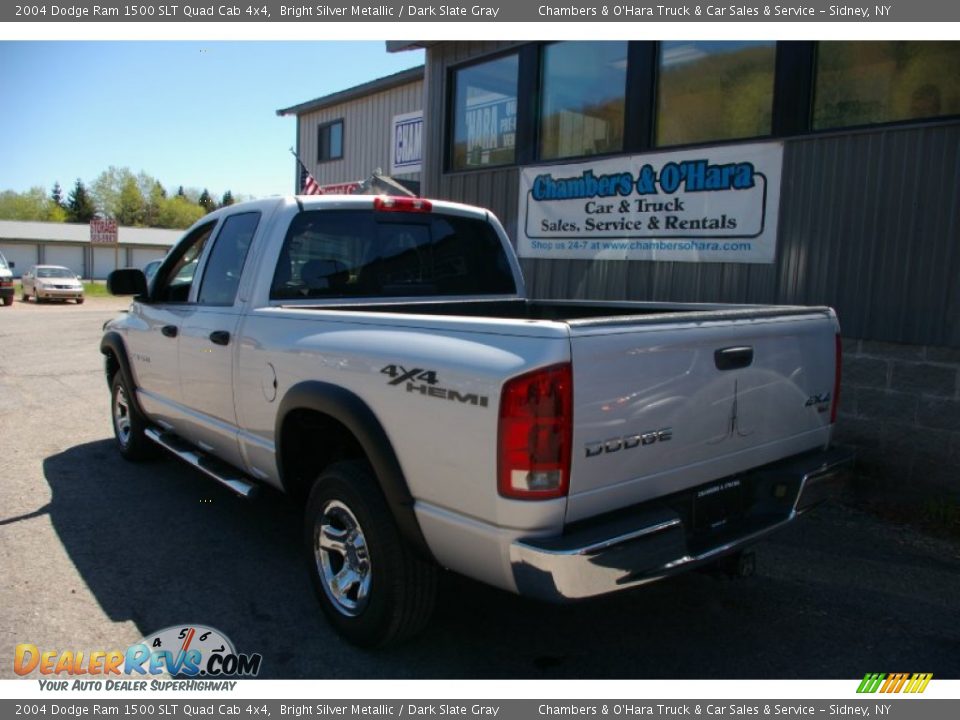 2004 Dodge Ram 1500 SLT Quad Cab 4x4 Bright Silver Metallic / Dark Slate Gray Photo #8