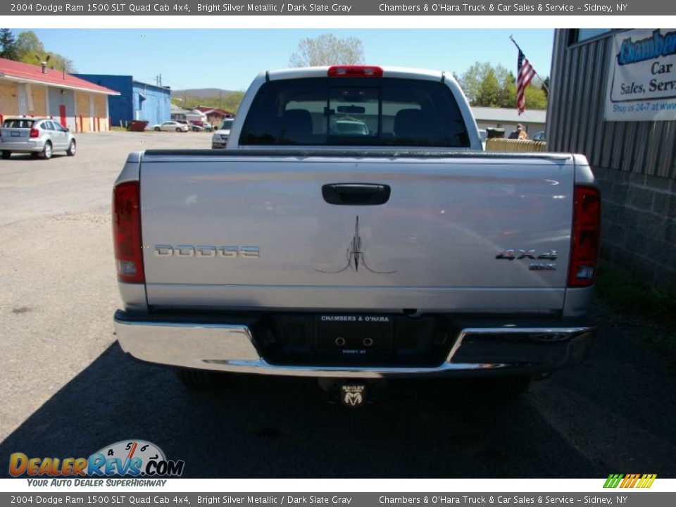 2004 Dodge Ram 1500 SLT Quad Cab 4x4 Bright Silver Metallic / Dark Slate Gray Photo #9