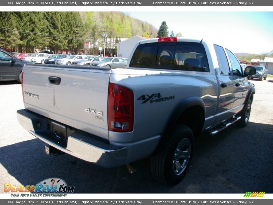 2004 Dodge Ram 1500 SLT Quad Cab 4x4 Bright Silver Metallic / Dark Slate Gray Photo #11