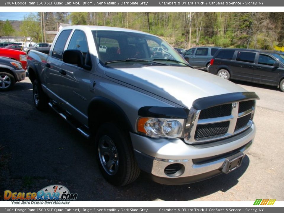 2004 Dodge Ram 1500 SLT Quad Cab 4x4 Bright Silver Metallic / Dark Slate Gray Photo #12