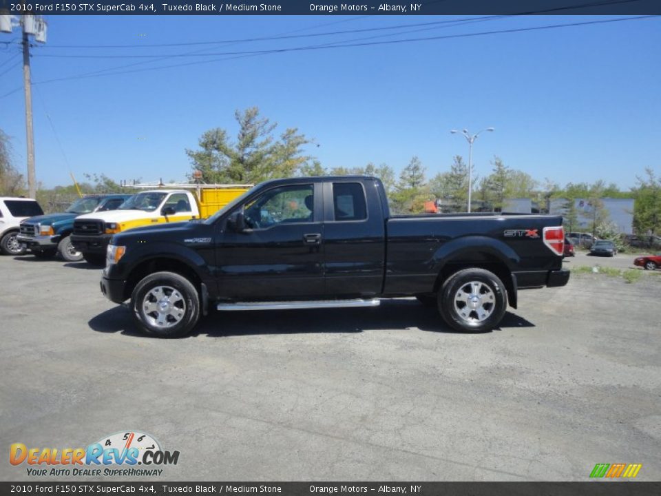 2010 Ford F150 STX SuperCab 4x4 Tuxedo Black / Medium Stone Photo #2