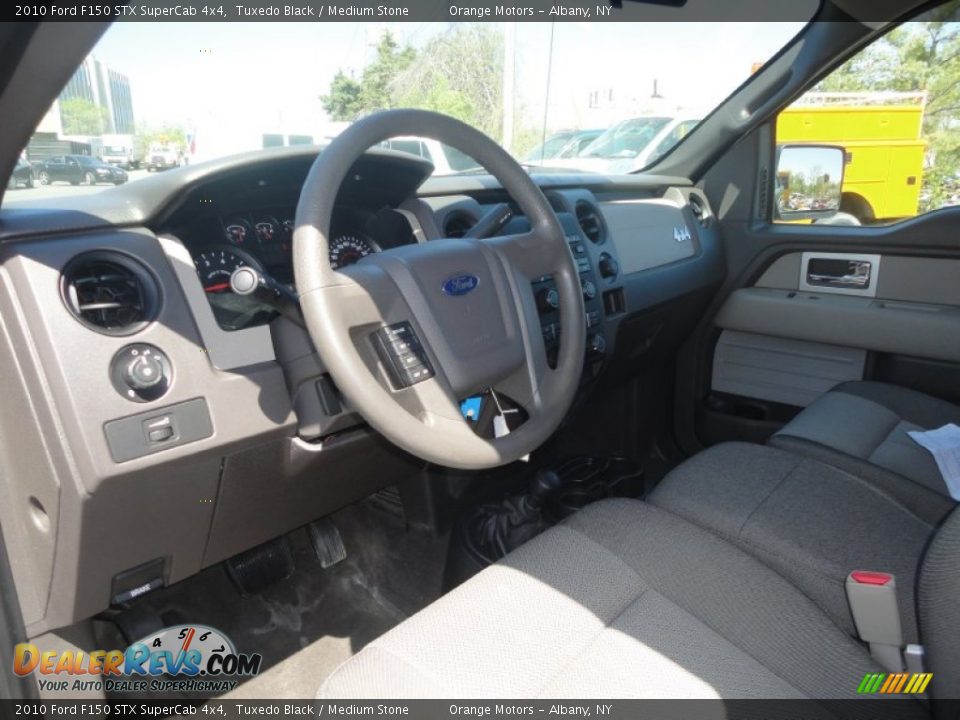 2010 Ford F150 STX SuperCab 4x4 Tuxedo Black / Medium Stone Photo #9