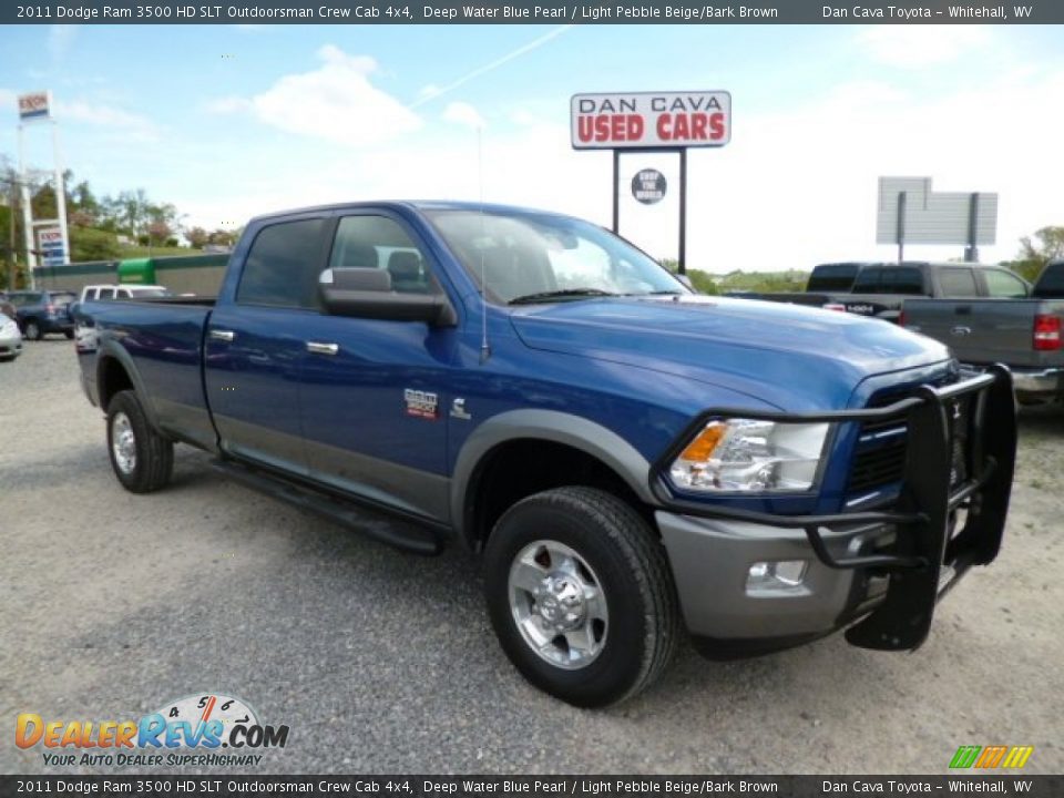 2011 Dodge Ram 3500 HD SLT Outdoorsman Crew Cab 4x4 Deep Water Blue Pearl / Light Pebble Beige/Bark Brown Photo #1