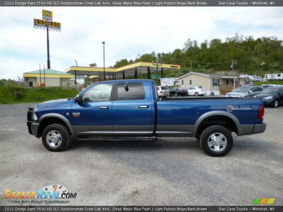 Deep Water Blue Pearl 2011 Dodge Ram 3500 HD SLT Outdoorsman Crew Cab 4x4 Photo #4