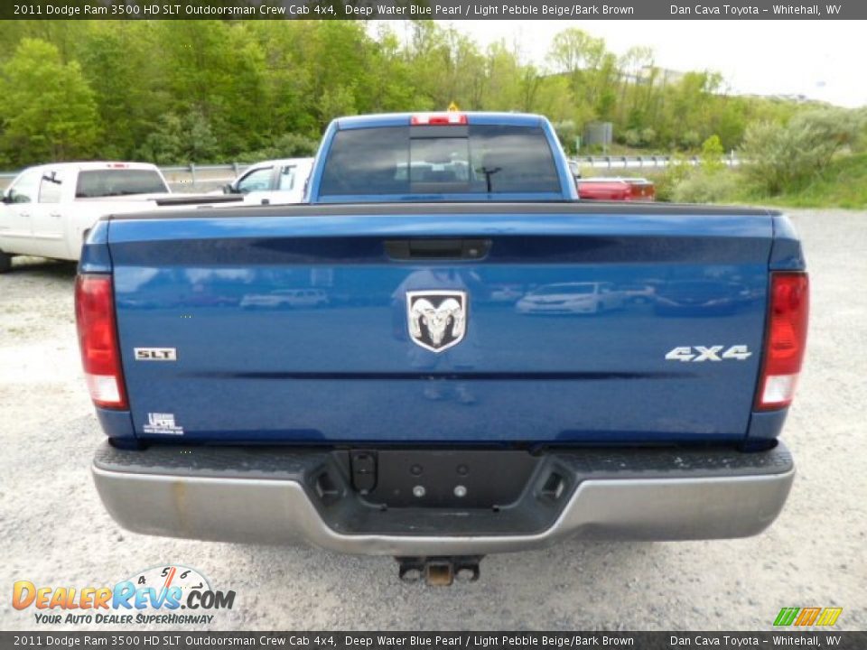 2011 Dodge Ram 3500 HD SLT Outdoorsman Crew Cab 4x4 Deep Water Blue Pearl / Light Pebble Beige/Bark Brown Photo #6