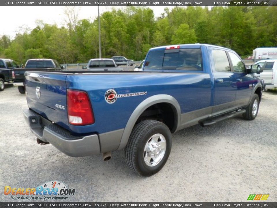 2011 Dodge Ram 3500 HD SLT Outdoorsman Crew Cab 4x4 Deep Water Blue Pearl / Light Pebble Beige/Bark Brown Photo #7