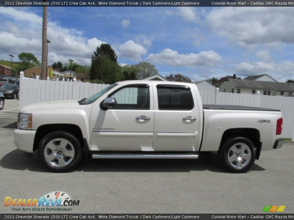 2011 Chevrolet Silverado 1500 LTZ Crew Cab 4x4 White Diamond Tricoat / Dark Cashmere/Light Cashmere Photo #2