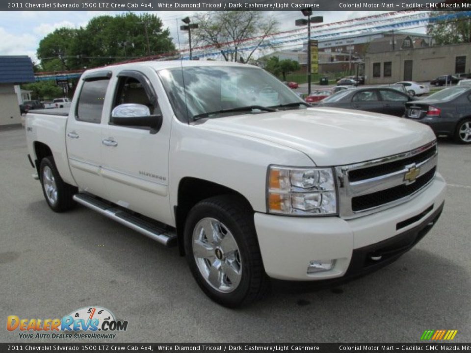2011 Chevrolet Silverado 1500 LTZ Crew Cab 4x4 White Diamond Tricoat / Dark Cashmere/Light Cashmere Photo #4