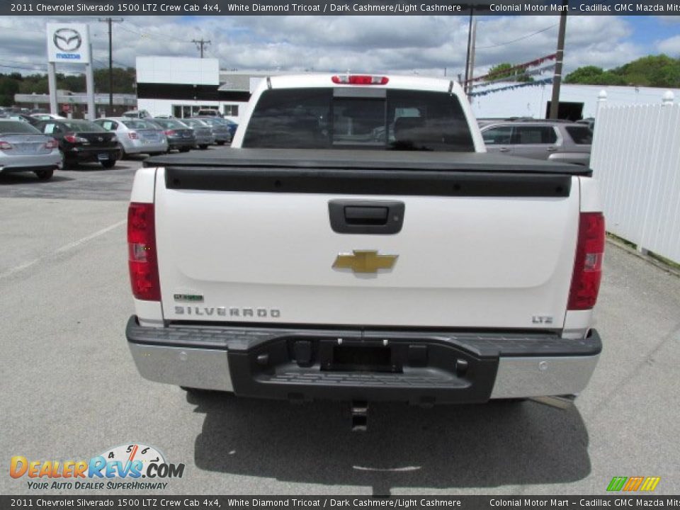 2011 Chevrolet Silverado 1500 LTZ Crew Cab 4x4 White Diamond Tricoat / Dark Cashmere/Light Cashmere Photo #6