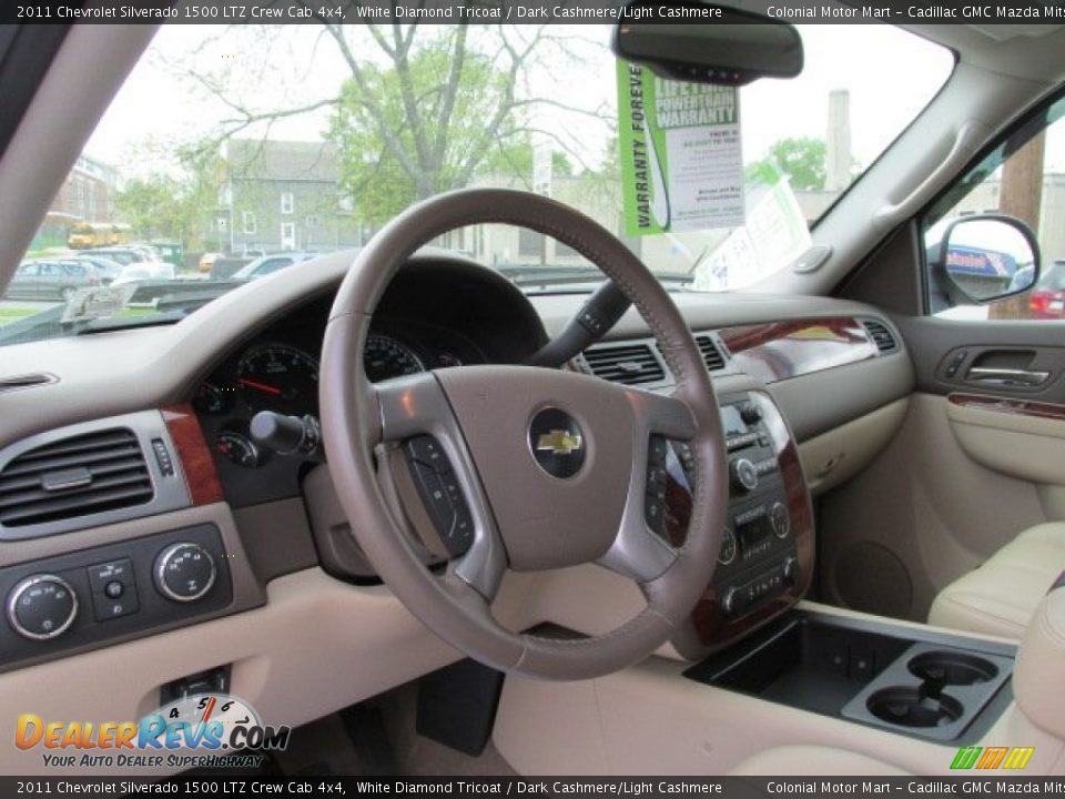 2011 Chevrolet Silverado 1500 LTZ Crew Cab 4x4 White Diamond Tricoat / Dark Cashmere/Light Cashmere Photo #12