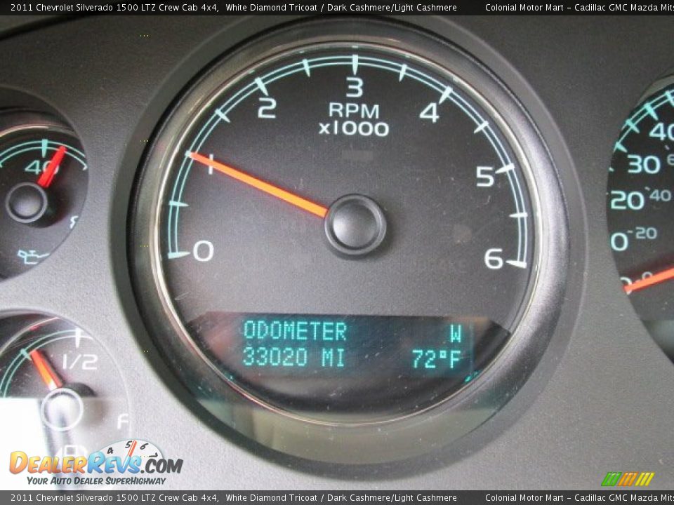 2011 Chevrolet Silverado 1500 LTZ Crew Cab 4x4 White Diamond Tricoat / Dark Cashmere/Light Cashmere Photo #20