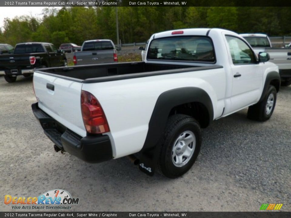 2012 Toyota Tacoma Regular Cab 4x4 Super White / Graphite Photo #7