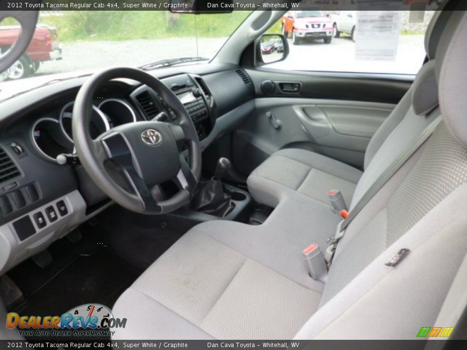 2012 Toyota Tacoma Regular Cab 4x4 Super White / Graphite Photo #12