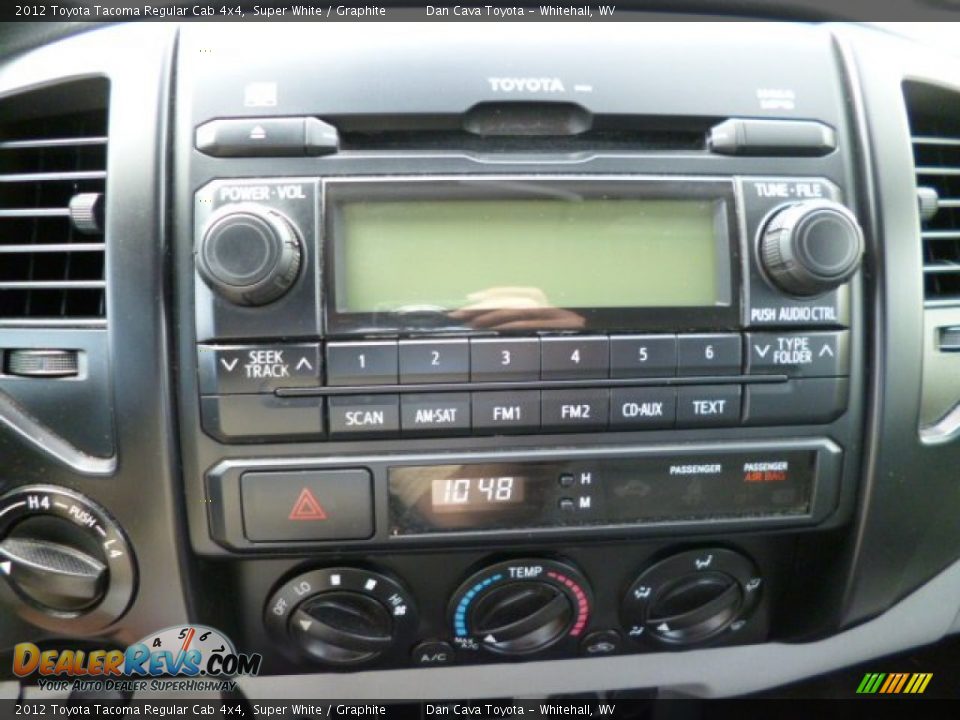 2012 Toyota Tacoma Regular Cab 4x4 Super White / Graphite Photo #14