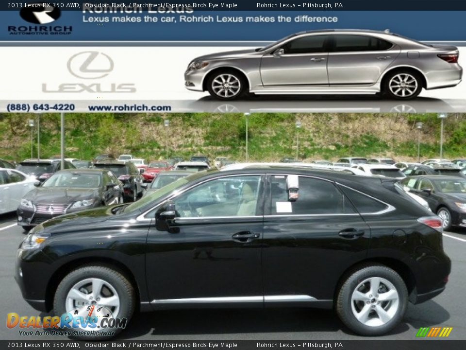 2013 Lexus RX 350 AWD Obsidian Black / Parchment/Espresso Birds Eye Maple Photo #1