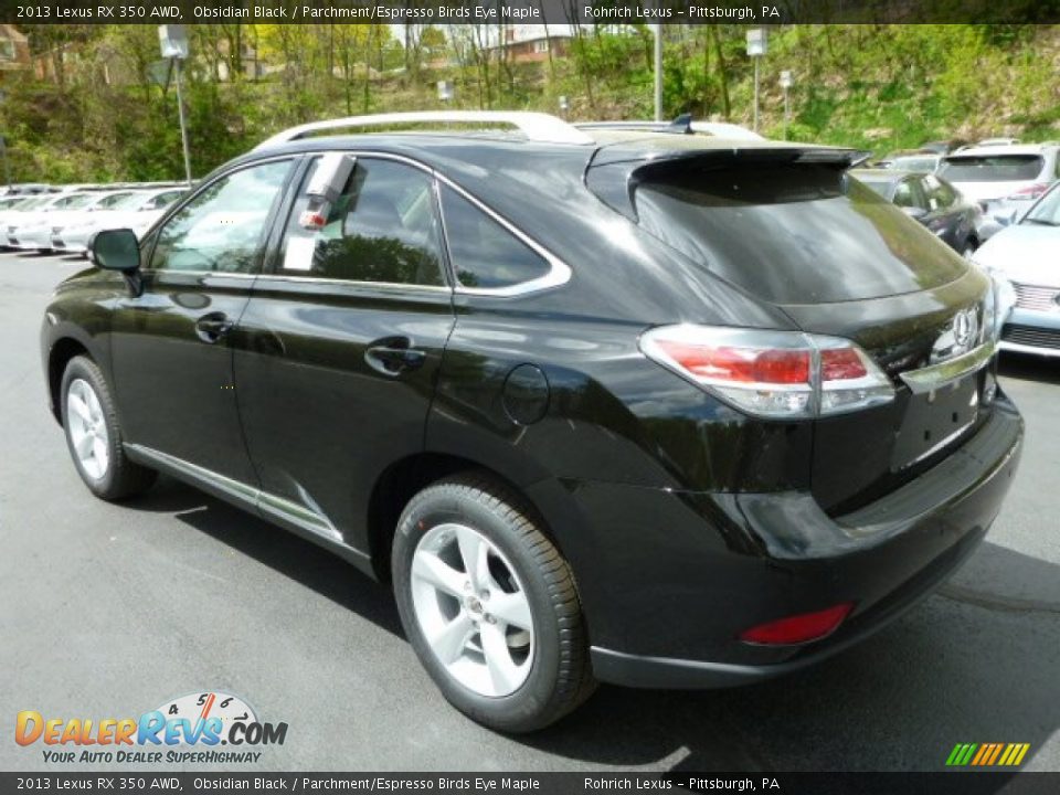 2013 Lexus RX 350 AWD Obsidian Black / Parchment/Espresso Birds Eye Maple Photo #2