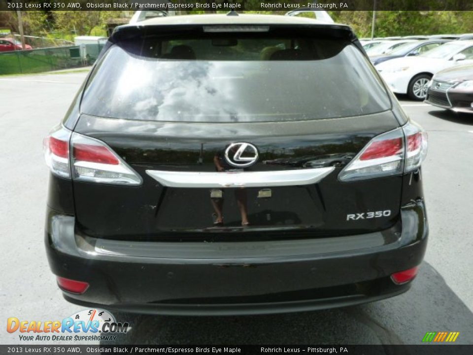 2013 Lexus RX 350 AWD Obsidian Black / Parchment/Espresso Birds Eye Maple Photo #3