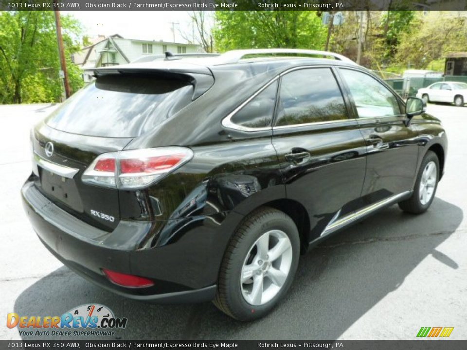 2013 Lexus RX 350 AWD Obsidian Black / Parchment/Espresso Birds Eye Maple Photo #4