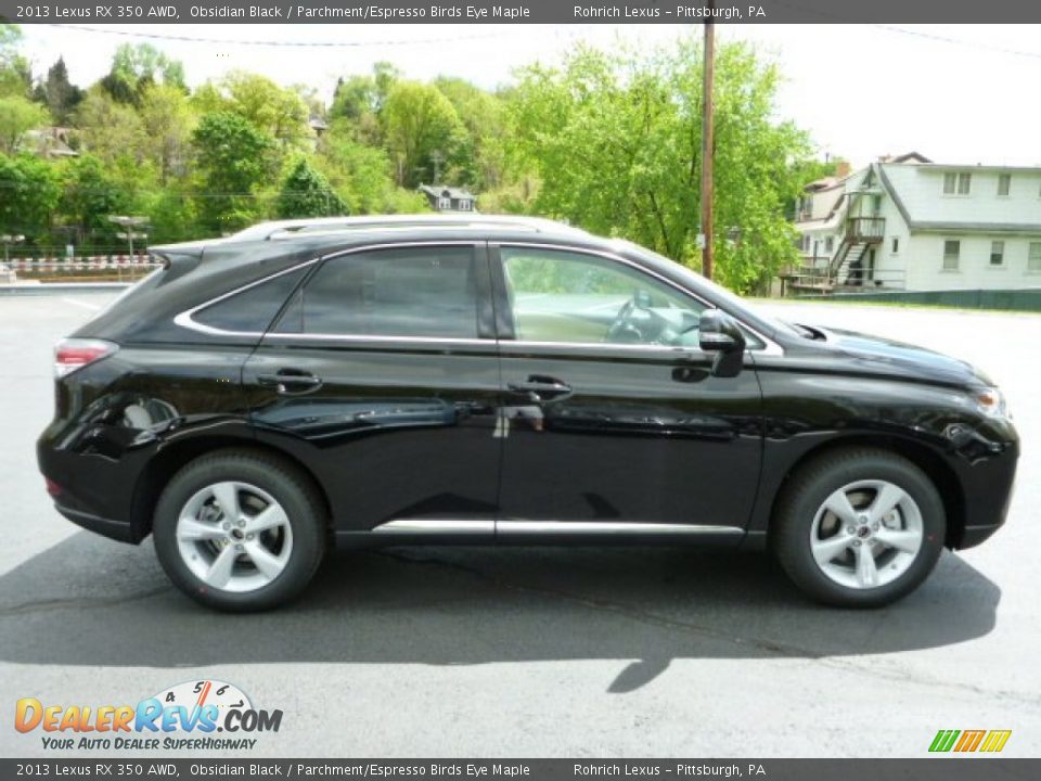 2013 Lexus RX 350 AWD Obsidian Black / Parchment/Espresso Birds Eye Maple Photo #5