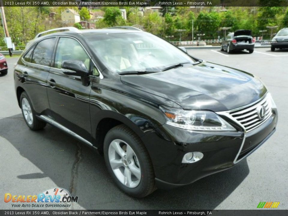 2013 Lexus RX 350 AWD Obsidian Black / Parchment/Espresso Birds Eye Maple Photo #6